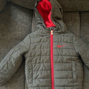 Nike Kids Puffer Jacket - Black and Red